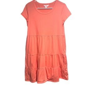 Time and Tru Pink Ruffled Tiered Dress